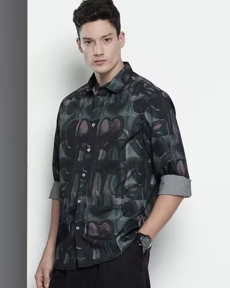 Men Printed Slim Fit Shirt