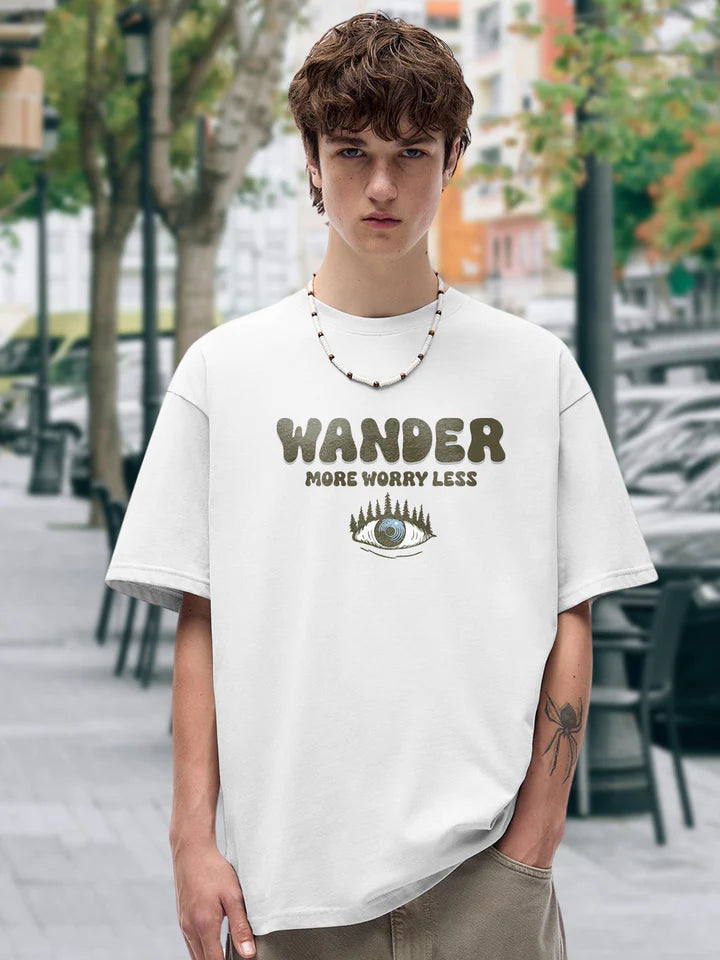 Wandersoul Men Printed Oversized T-Shirt
