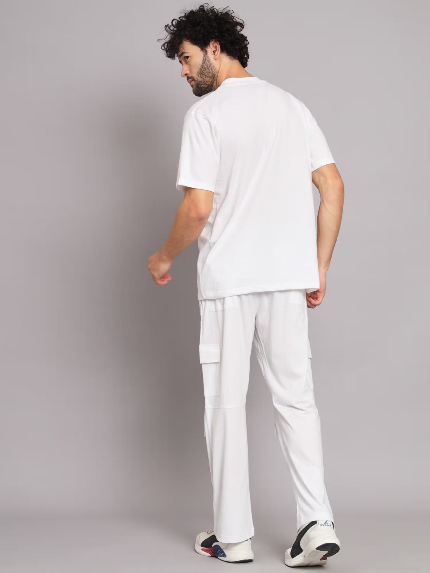 Griffel White Men Registered Print White Co-ord Set