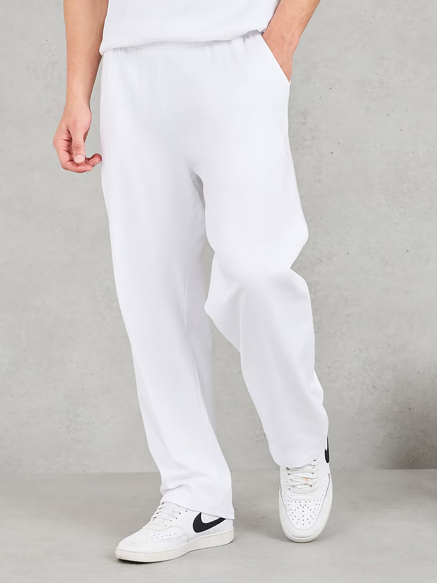 Styli White Back Contrast 7 Print T-shirt & Open Hem Jogger Interlock Co-ords Set