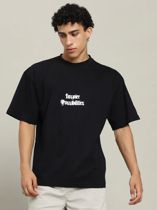 Inspire Possibilities Puff Printed Men Oversized T-shirt