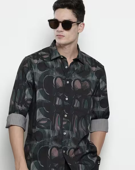 Men Printed Slim Fit Shirt