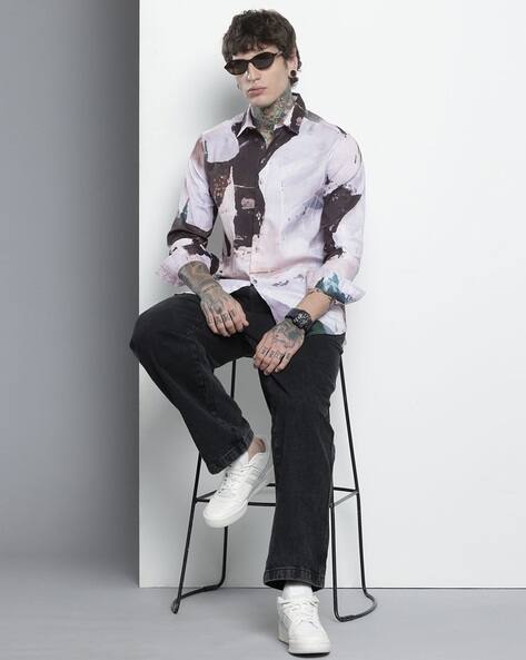 Men Printed Slim Fit Shirt