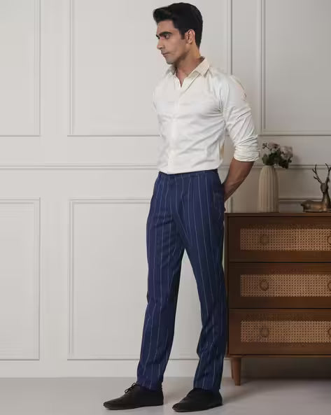 Men Slim Fit Shirt with Spread Collar