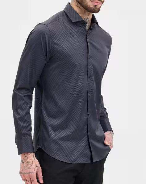 Men Chevrons Slim Fit Shirt