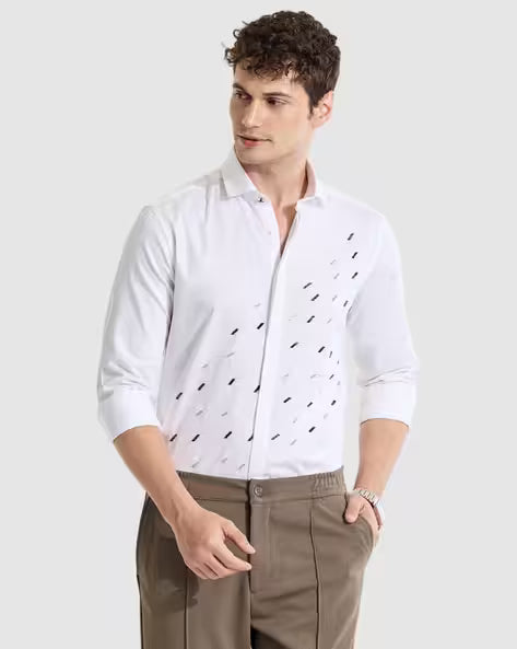 Men Embellished Slim Fit Shirt