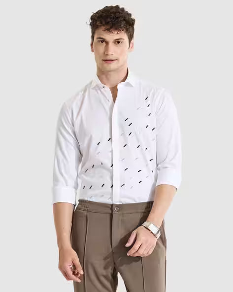 Men Embellished Slim Fit Shirt