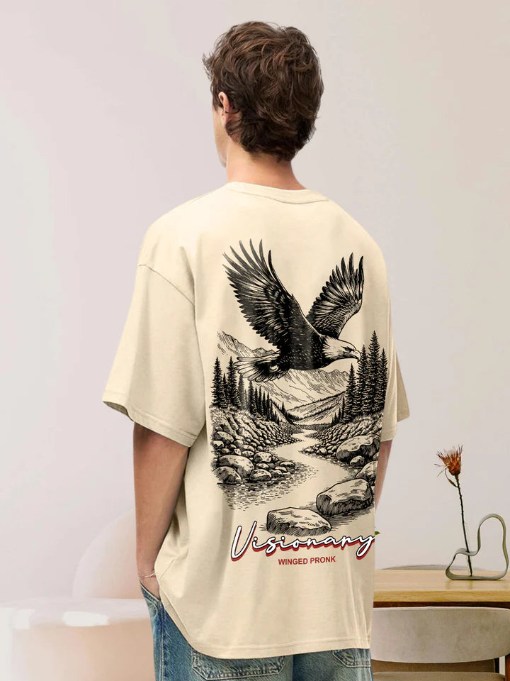 Visionary Men Graphic Printed Oversized T-Shirt Regular price