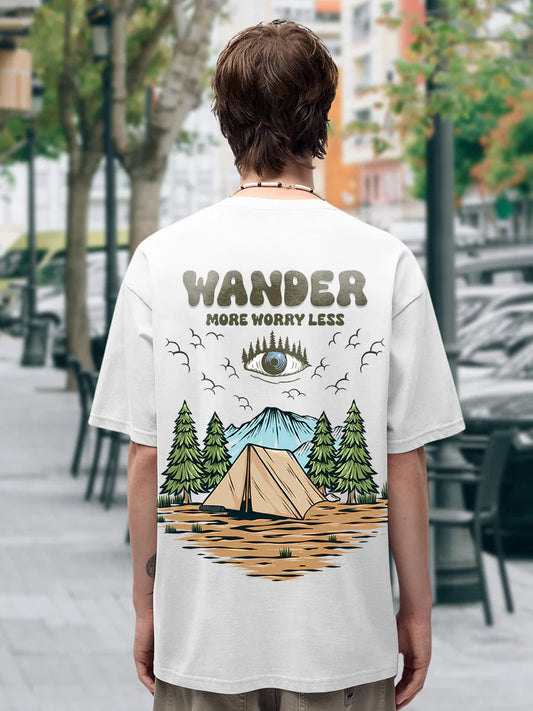 Wandersoul Men Printed Oversized T-Shirt