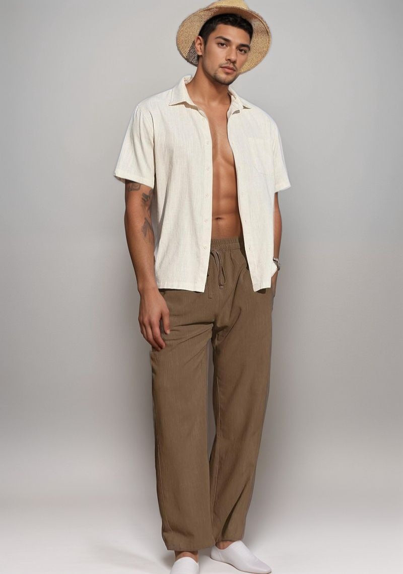PACK OF 2 Linen Pants | Effortless Neutrals, All-Day Comfort (Beige & Brown)