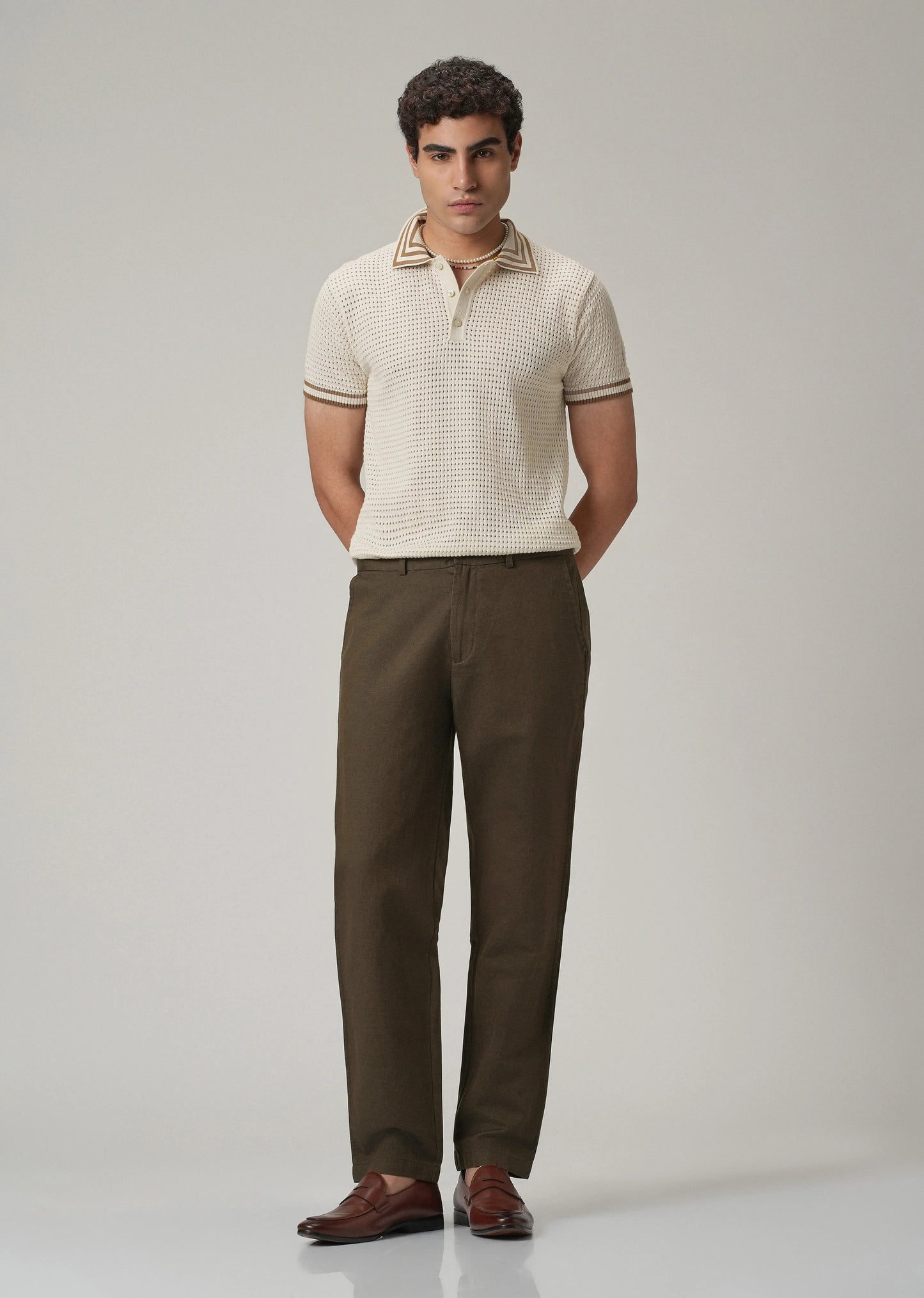 PACK OF 2 Premium Linen Pants – (Beige & Dark Olive)