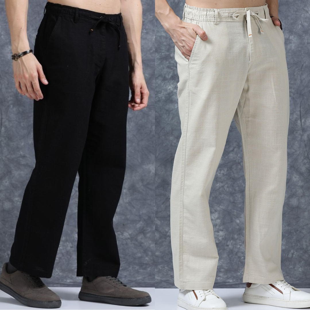 PACK OF 2 Double the Comfort, Twice the Style (BLACK, BEIGE)