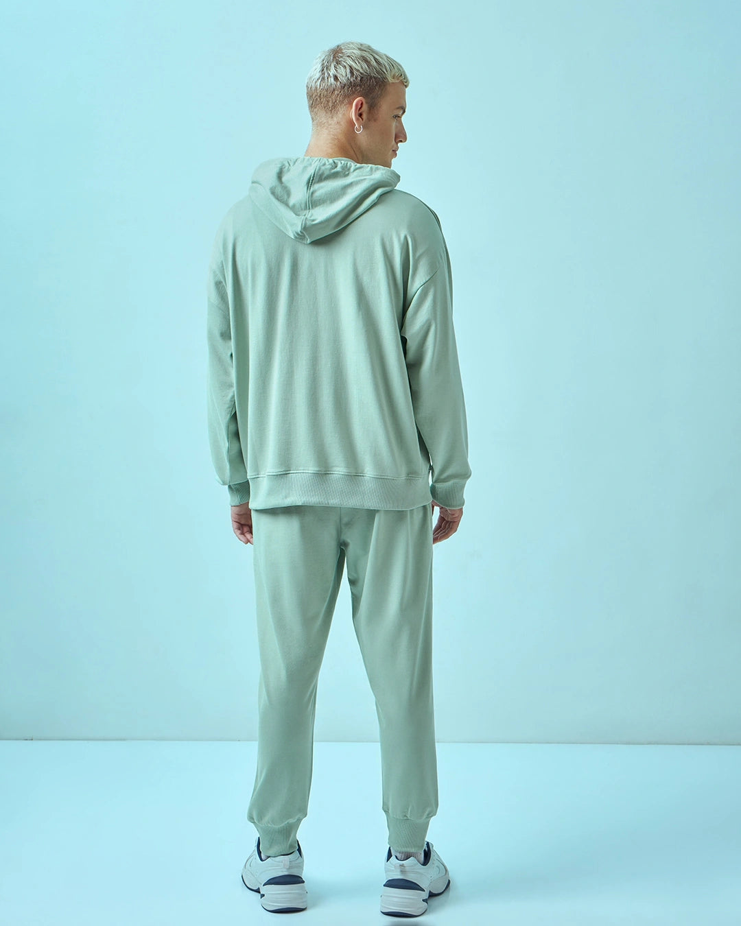 Men's Green Mickey Graphic Printed Oversized Co-ord Set