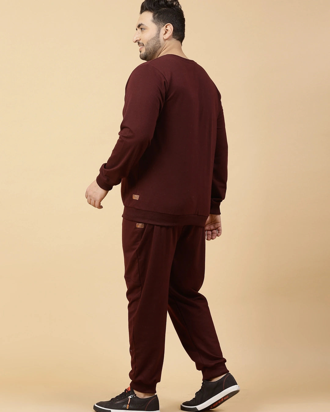 Men's Maroon Plus Size Co-ord Set