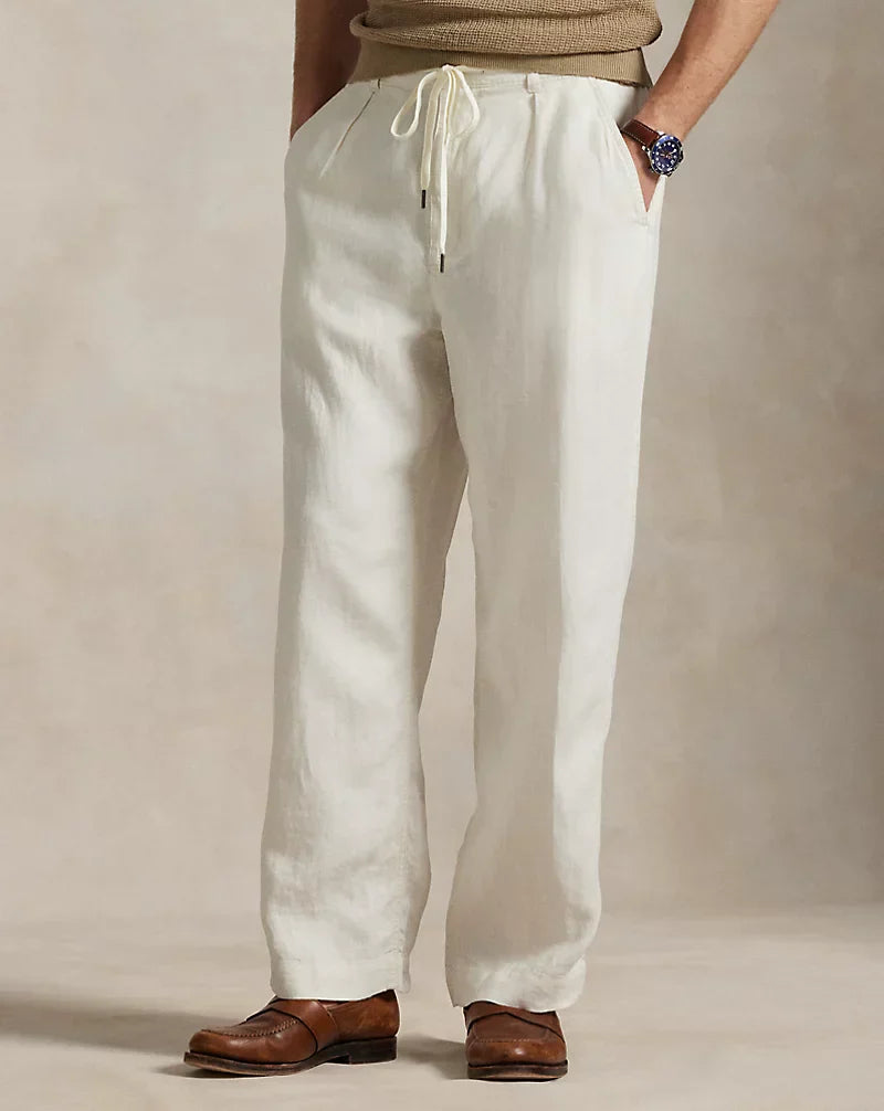 PACK OF 2  Linen Pants | Breathable Comfort & Timeless Style ( White & Brown)